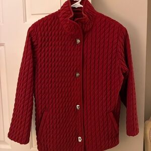 Gallery Deep Red Quilted Jacket EUC Sz S